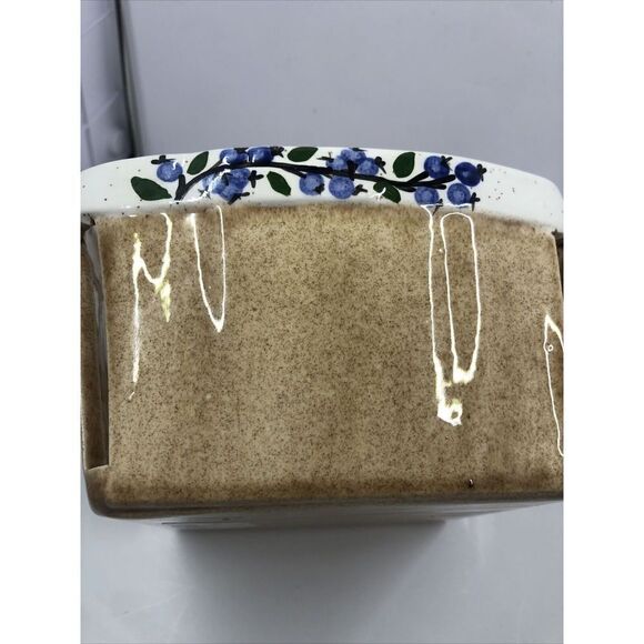 Fitzy's Maine Blueberry Ware Decorative Art Pottery Ceramic Quart Size Basket - Picture 10 of 16